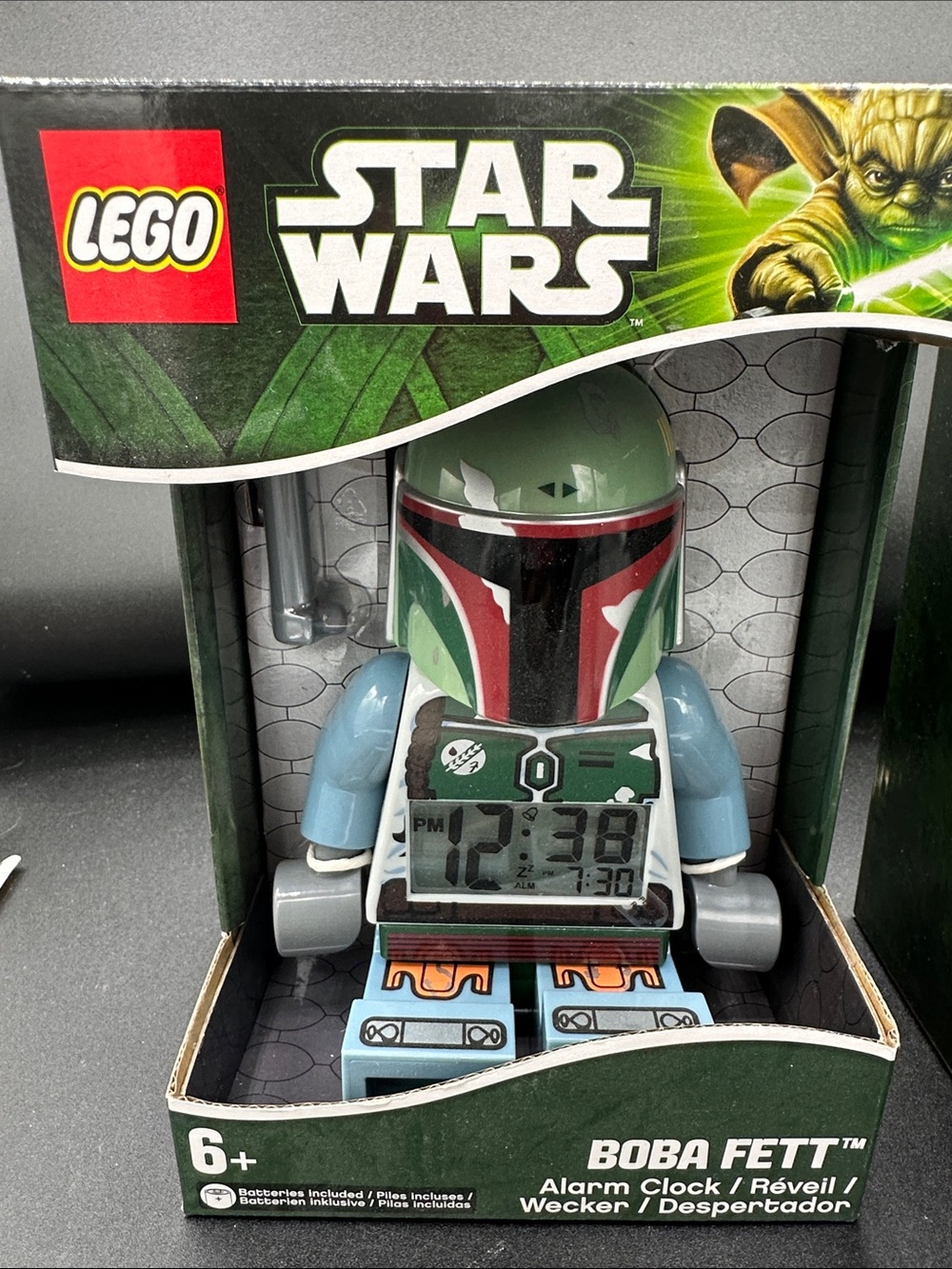 NWT LEGO Star Wars Boba Fett Kids Alarm Clock – Green